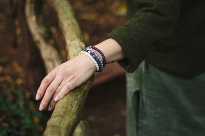 Stone+Halo Gemstone Bracelets
