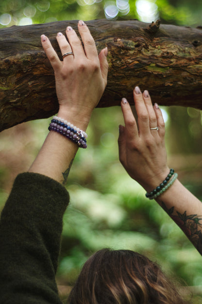 Stone+Halo Gemstone Bracelets