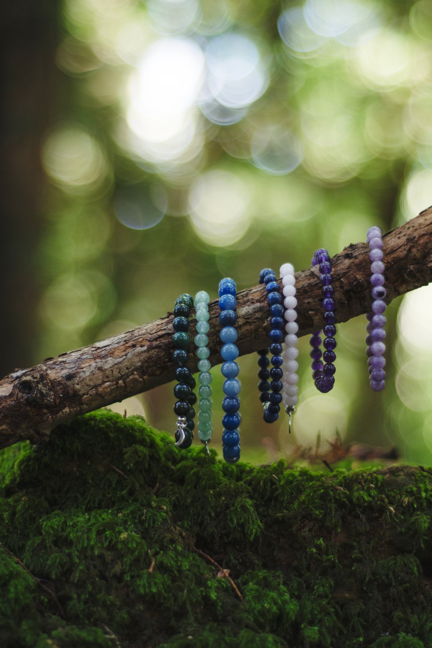 Stone+Halo Gemstone Bracelets