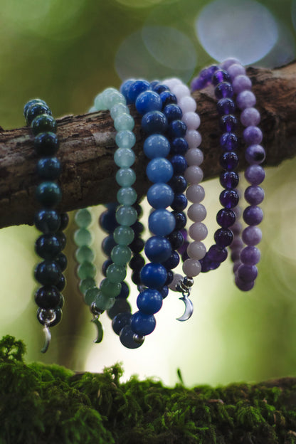 Stone+Halo Gemstone Bracelets
