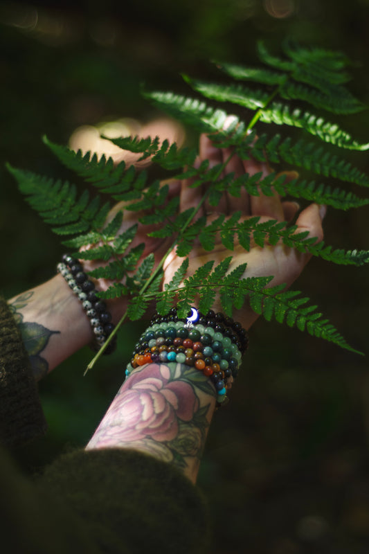 Stone+Halo Gemstone Bracelets