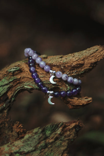 Stone+Halo Gemstone Bracelets