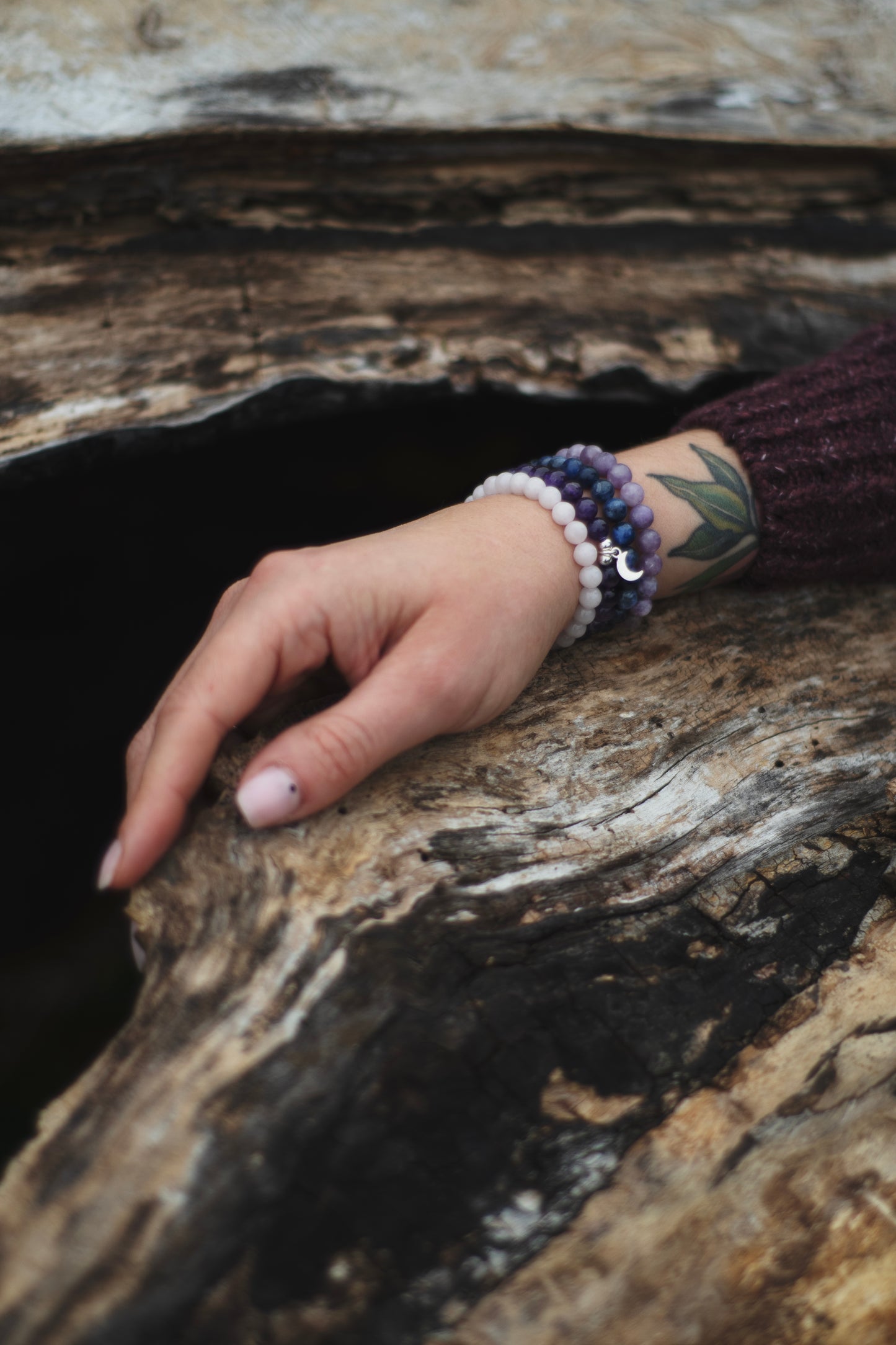 Stone+Halo Gemstone Bracelets